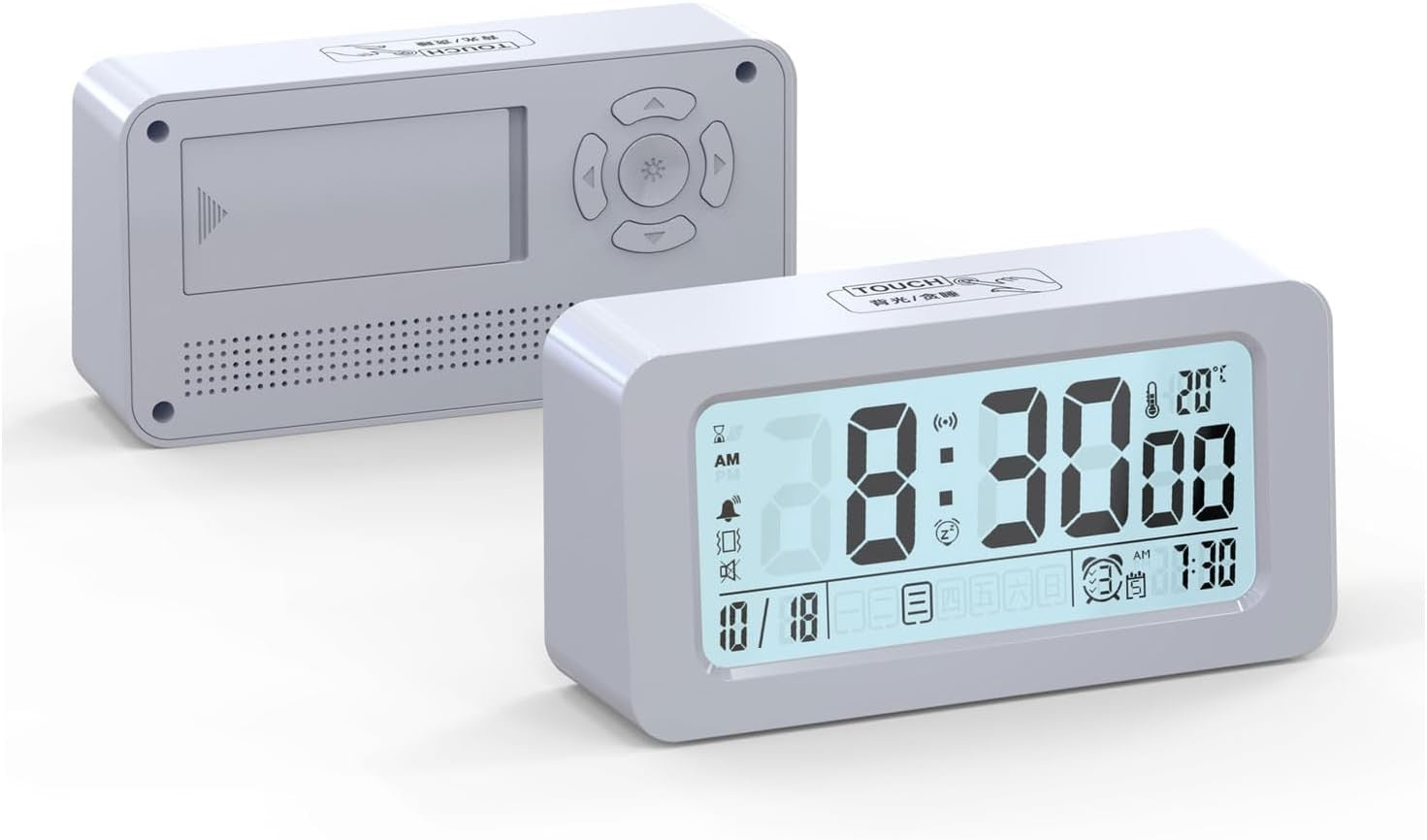 Digital Alarm Clock Mains or Battery Powered Large Display for Heavy Sleepers