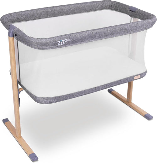 Rocking Baby Crib with Mesh Breathable Bassinet Travel Cot Wheels & Mattress