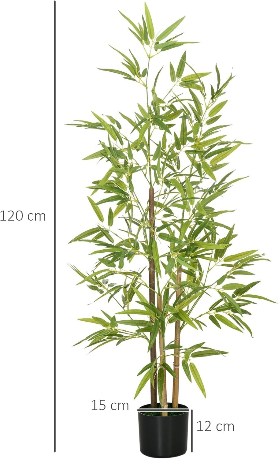 120cm Artificial Bamboo Tree in Weighted Pot Lifelike Indoor Home Garden Decor