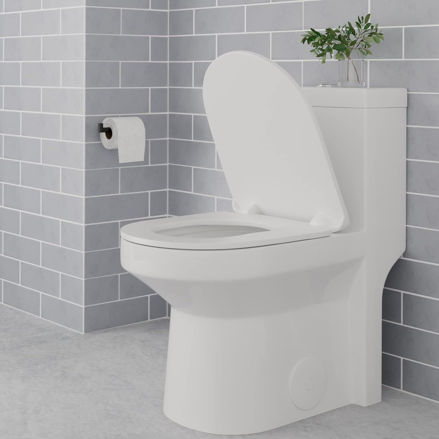 Luxury D Shape Soft Close Toilet Seat White Matt Finish Quick Release 36.5x43cm