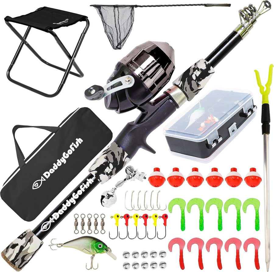Kids Fishing Rod & Reel Combo Starter Kit with Tackle Box 4-5ft Set