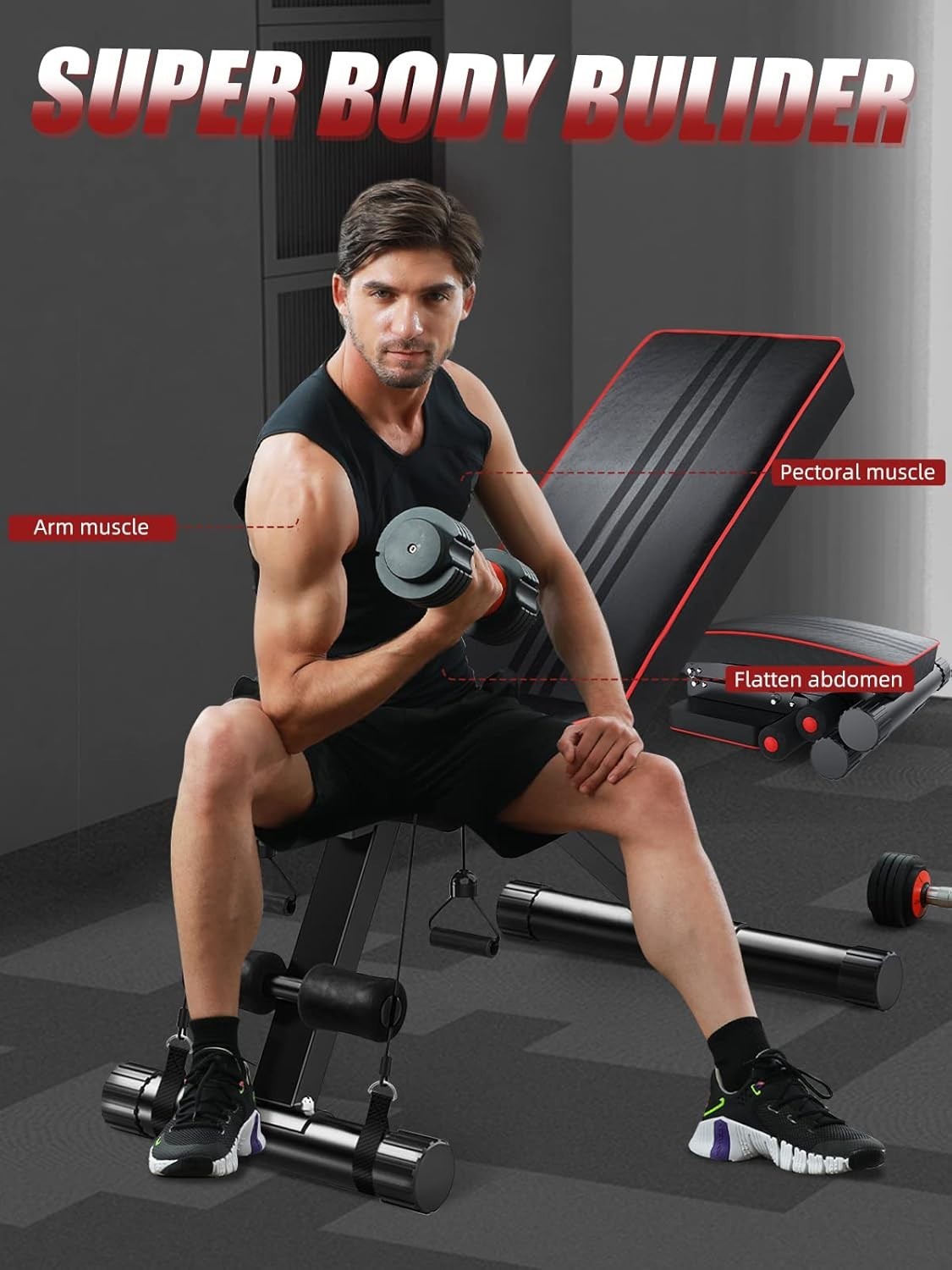 Heavy Duty Folding Workout Bench 300kg Multi-Angle Home Training