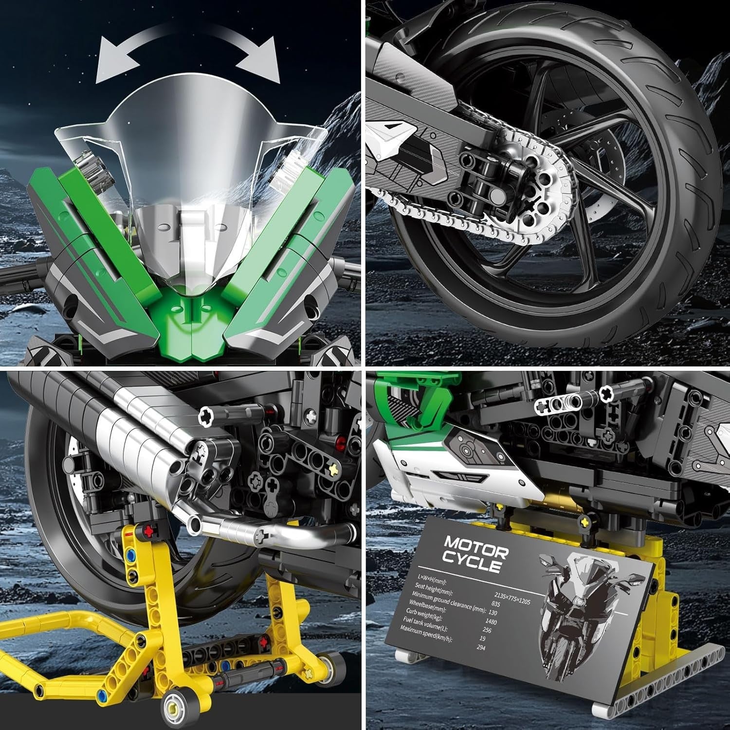 Motorbike Model Kit 2088pcs 1:5 Scale Build Set for Adults & Teens Gift