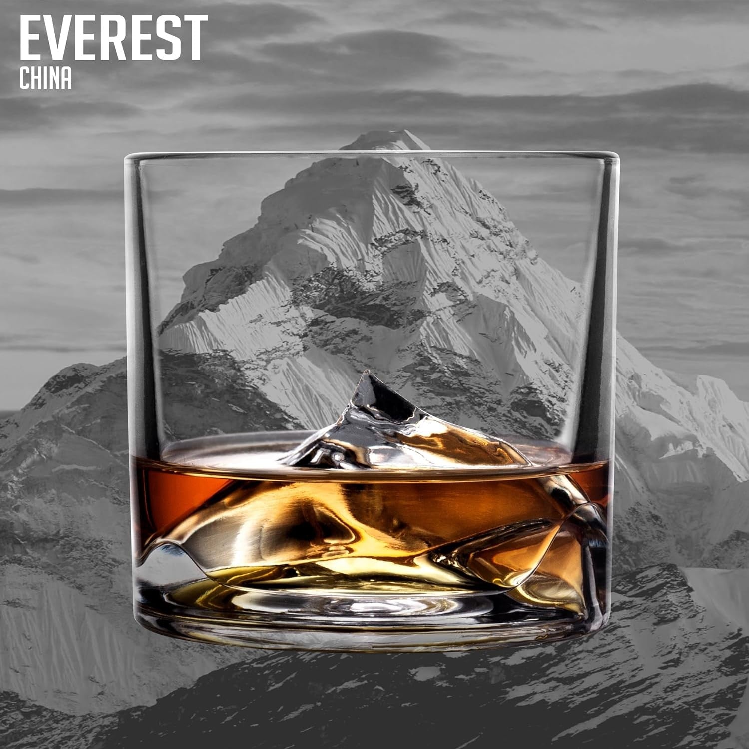 Everest Mountain Whiskey Glasses Set of 2 – 270ml Freeze-Chill Crystal Tumblers
