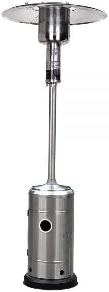 Outdoor Gas Patio Heater 12.5kW Stainless Steel Black – Powerful Garden Heating
