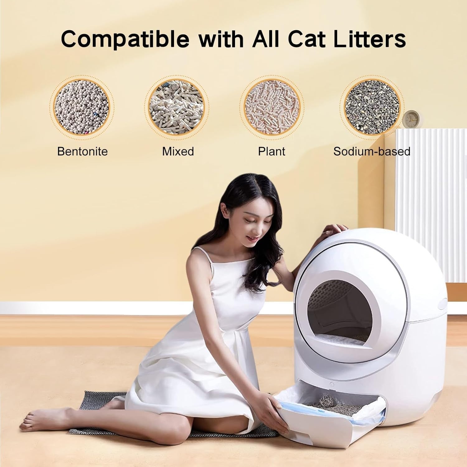 Self Cleaning Cat Litter Box APP Control Odor Removal Multi Cat XL