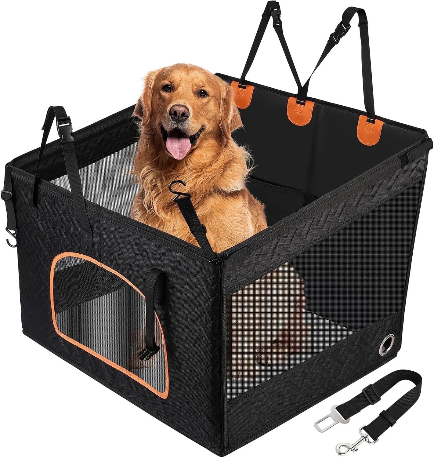 Large Dog Car Seat Extender Waterproof Backseat Travel Bed Foldable