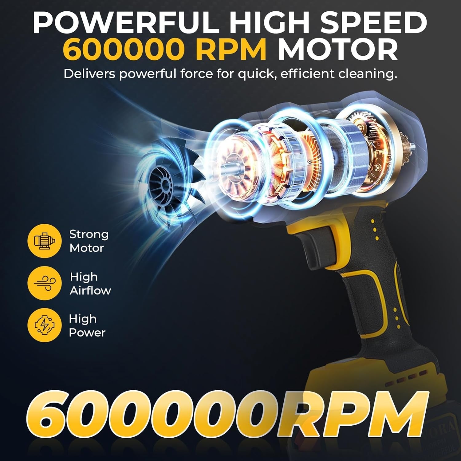 Cordless Leaf Blower 21V High Speed Motor Dual Batteries Digital Display