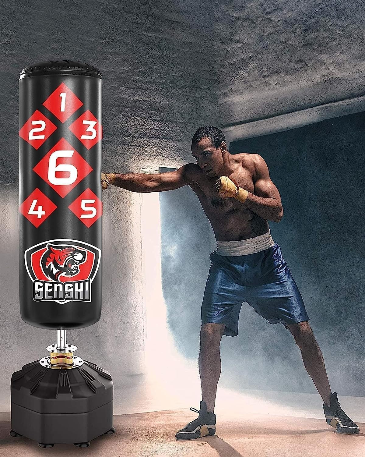 6ft Free Standing Heavy Punch Bag 150KG Filled MMA Kickboxing Kit