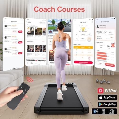 Raceable Walking Pad Under Desk Treadmill App Control Quiet Motor Heavy 136kg