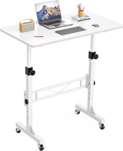 Height Adjustable Standing Desk on Wheels 80x40cm Small Home Office Table