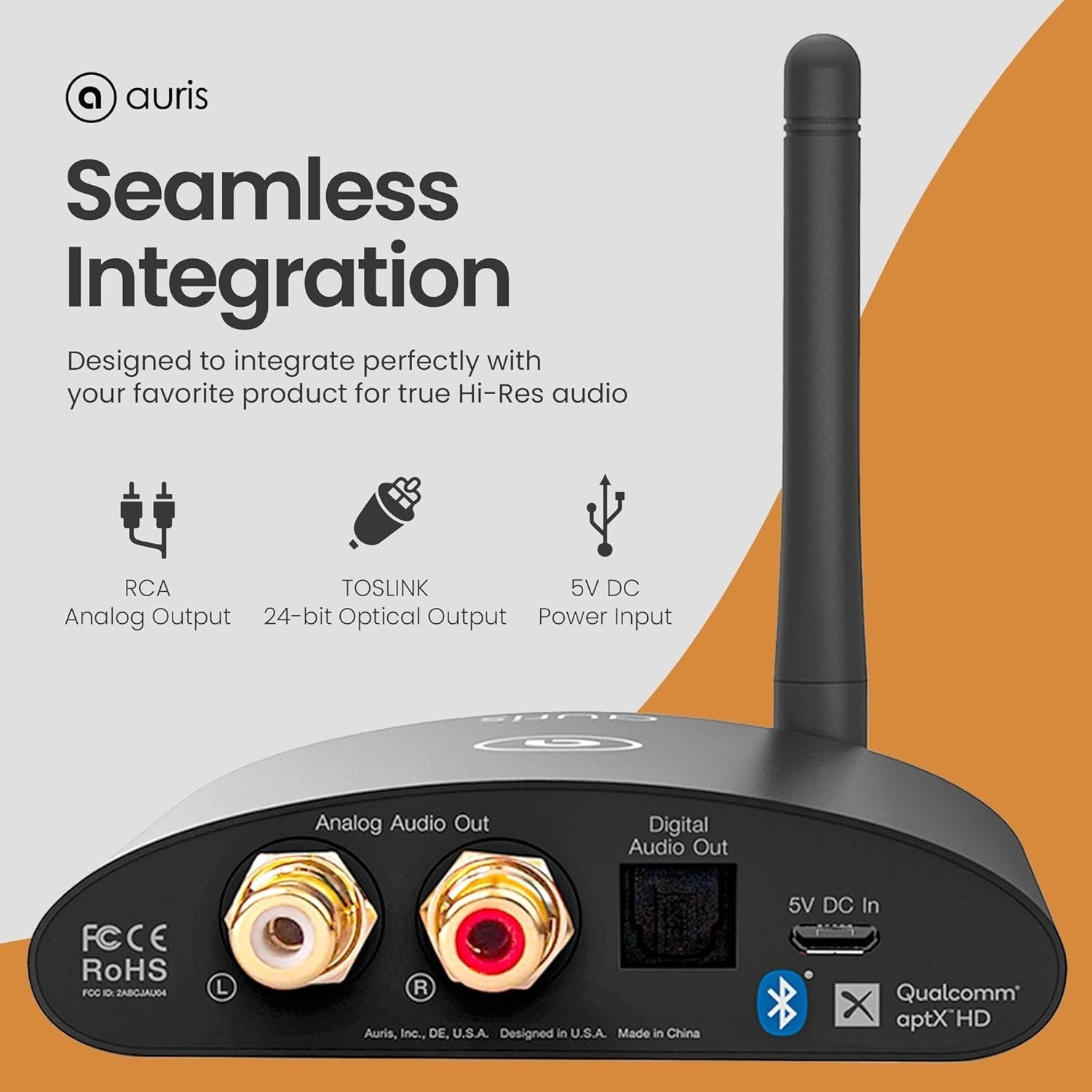 Bluetooth 5.3 HiFi Music Receiver LDAC aptX HD Wireless Audio Adapter DAC