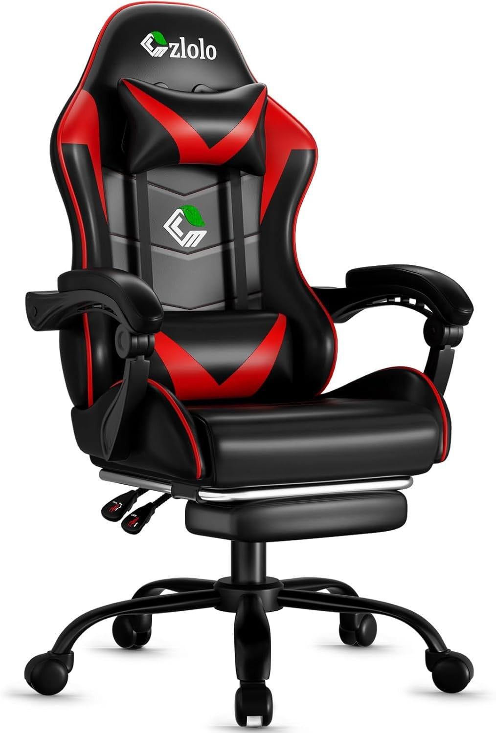 Gaming Chair w/ Footrest Reclining Racing Office Chair Red