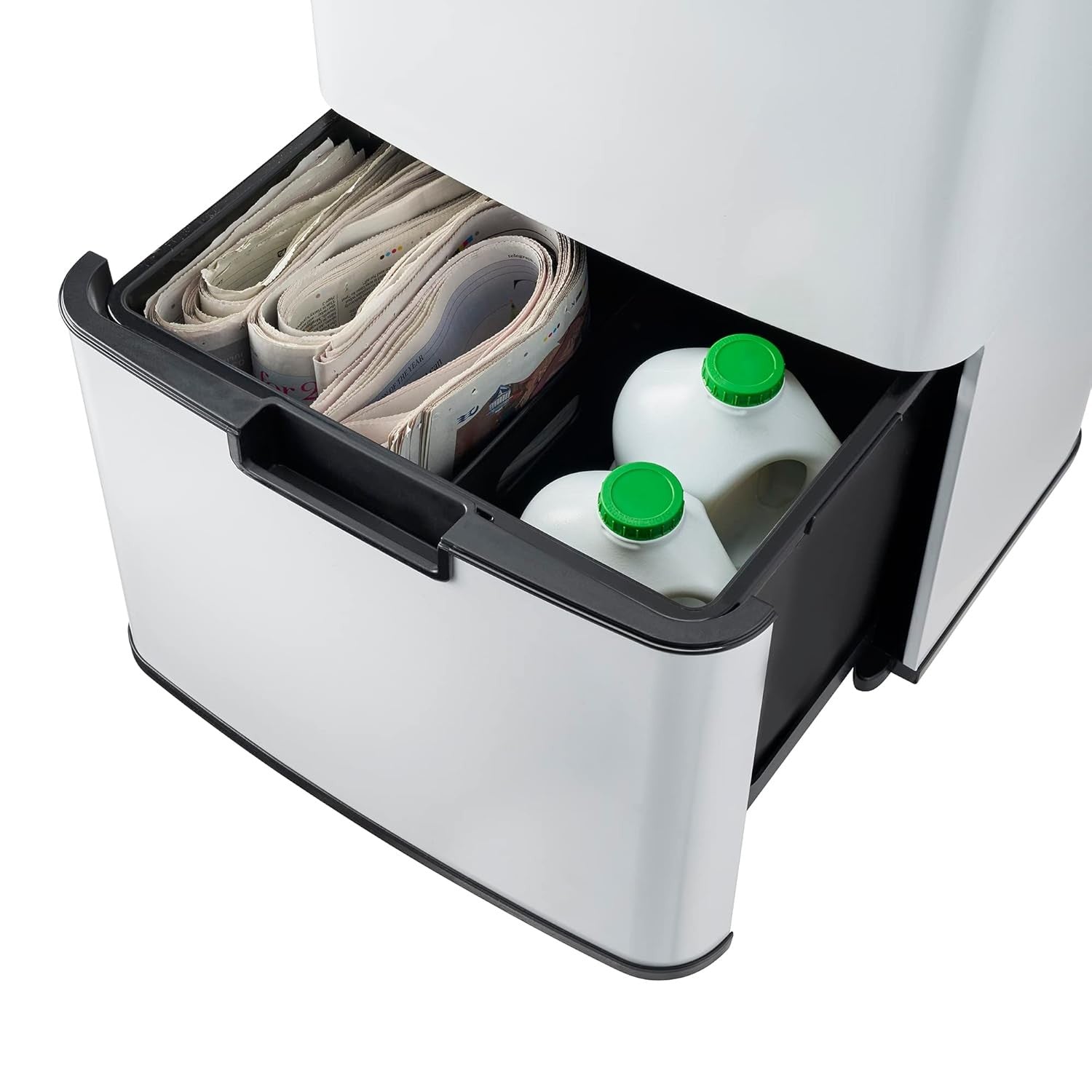 75L Touchless Recycling Bin Sensor Stainless Steel Dual Compartment