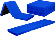 Foldable Foam Futon Mattress Bed Chair Convertible Portable Sleep Lounger Blue