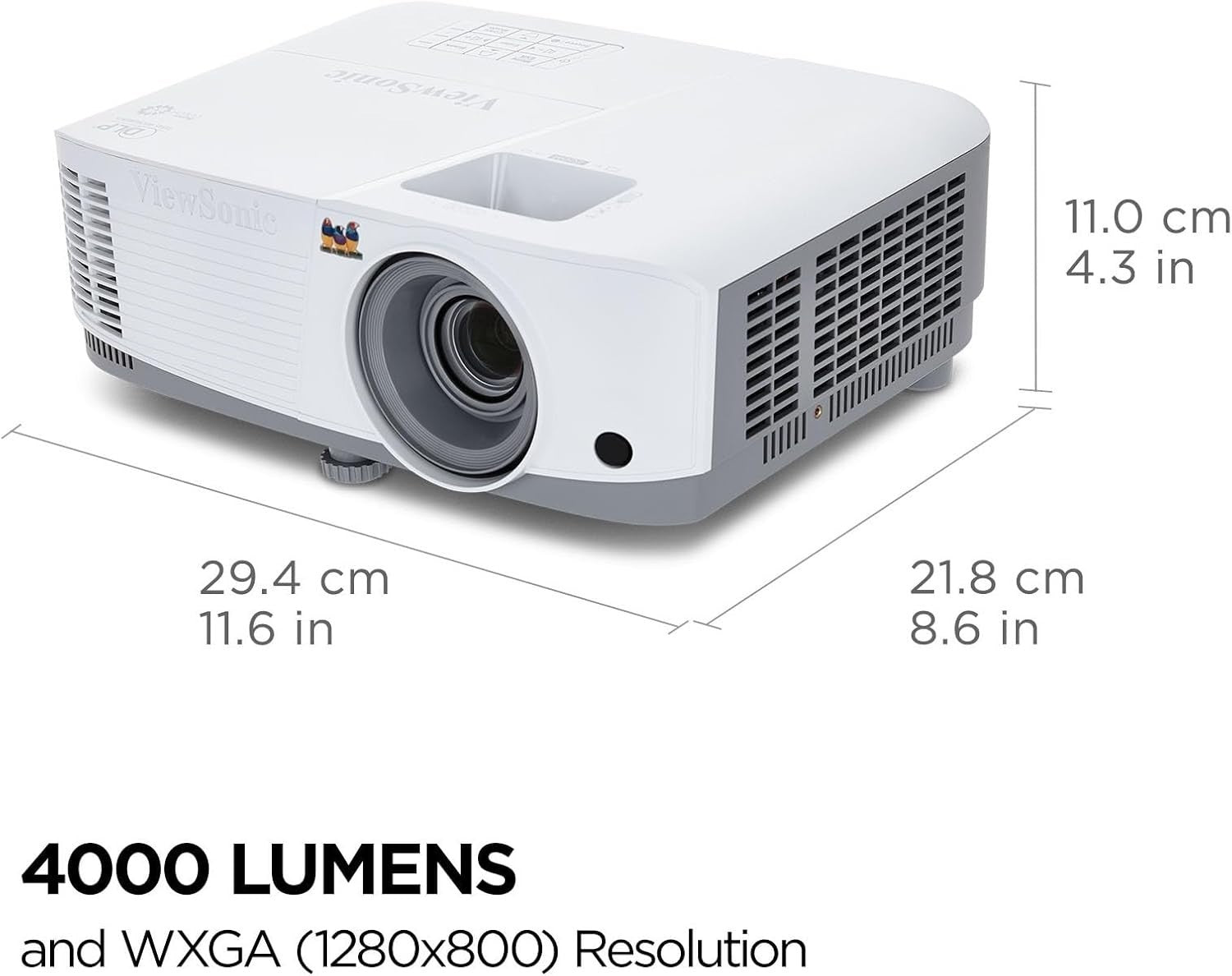 4000 ANSI WXGA Projector 1280x800 HDMI 300″ Screen Office Classroom