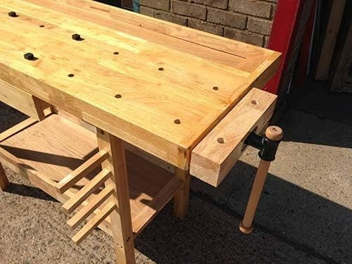 Heavy Duty Woodworking Bench Beech Worktable w/ Clamps Drawer Tool Well 152cm