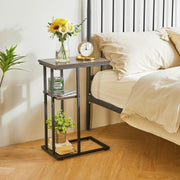 C-Shaped Side Table with Marble Top – Compact, Sturdy, Easy Access Desk