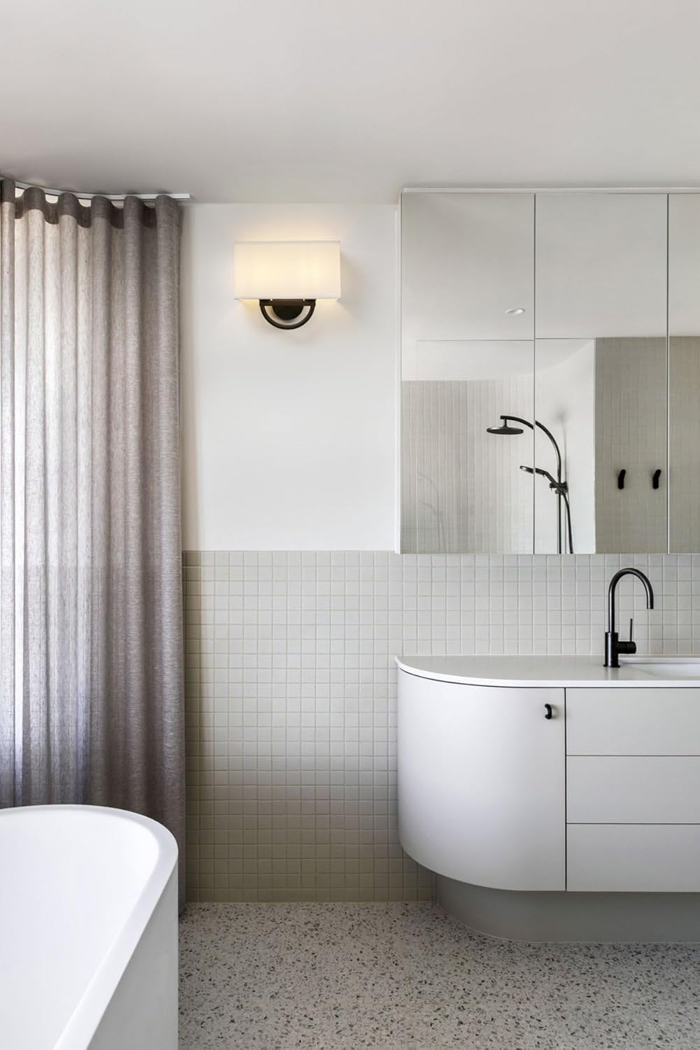 Modern Double Wall Light Fabric Shade Sconce for Bedroom & Living Room
