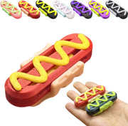 Hot Dog Fidget Slider with Ratchet Ring Red Yellow Click EDC