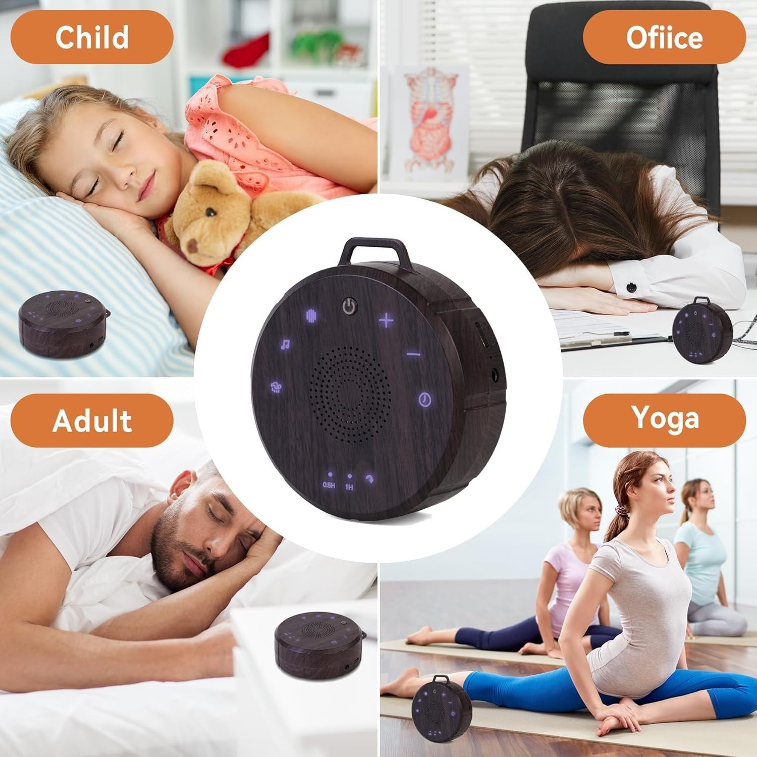 Portable White Noise Machine with 19 Soothing Sounds for Sleep & Travel