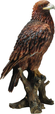 Large Golden Eagle Resin Statue 40cm • Realistic Garden Decor • Indoor Outdoor