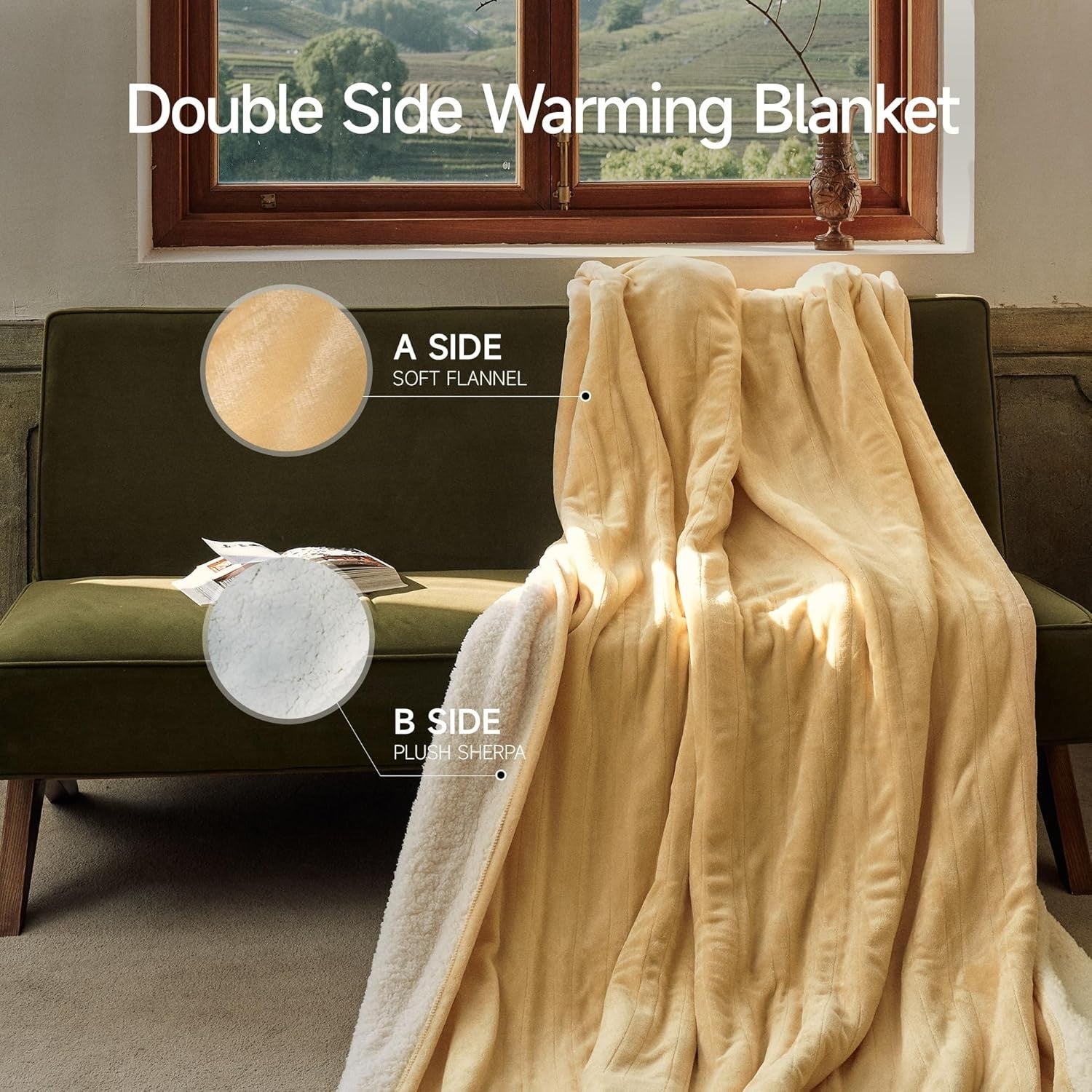 Electric Heated Blanket Double Extra Large 200x150cm  9 Heat Auto Off