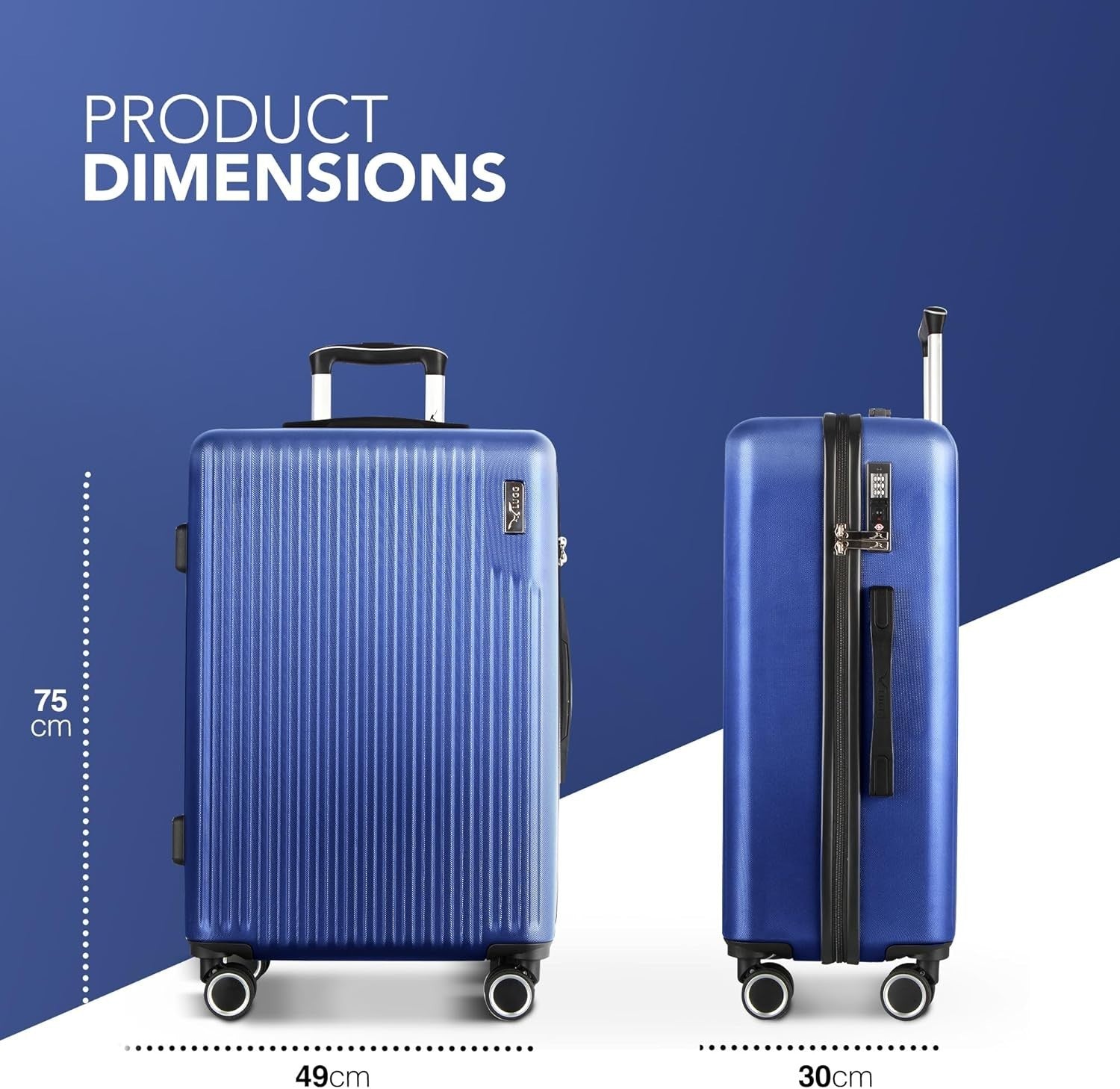 28in Large Hold Suitcase ABS Hard Shell TSA Indent Lock 360 Spinner