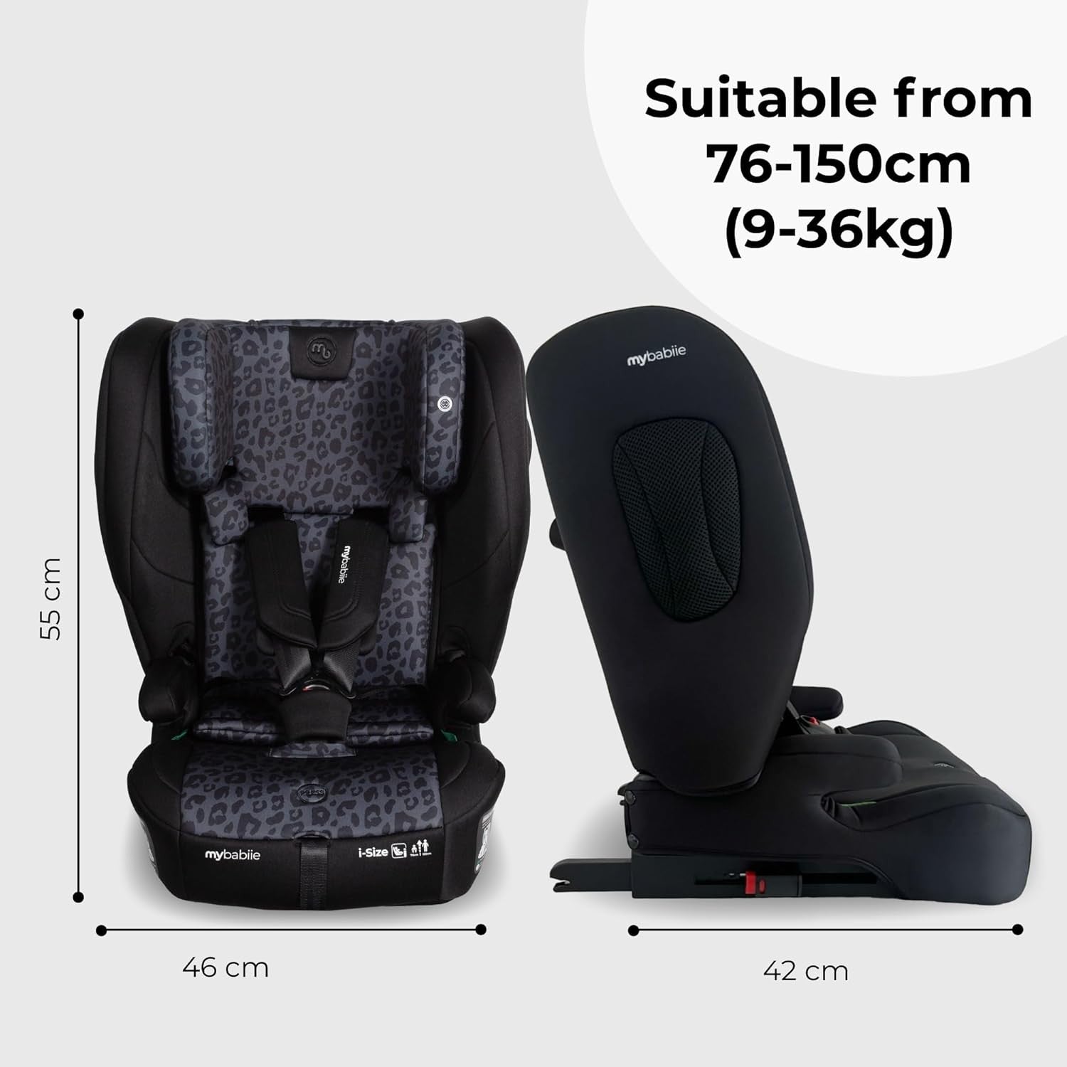 ISOFIX Toddler to Booster Car Seat Foldable 9–36kg Group 1/2/3