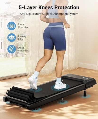 Under Desk Walking Treadmill 1.5-6 km/h Compact Home Office Fitness