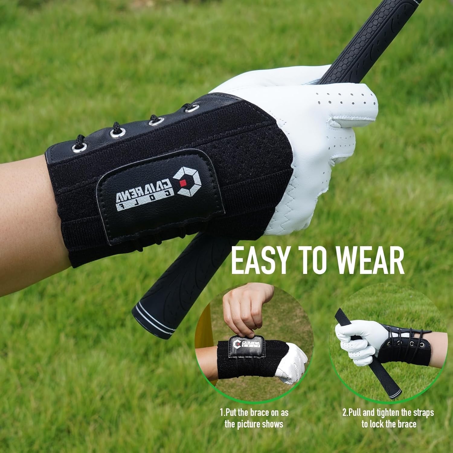 Golf Wrist Brace Swing Trainer Left Hand Black Hinge Aid