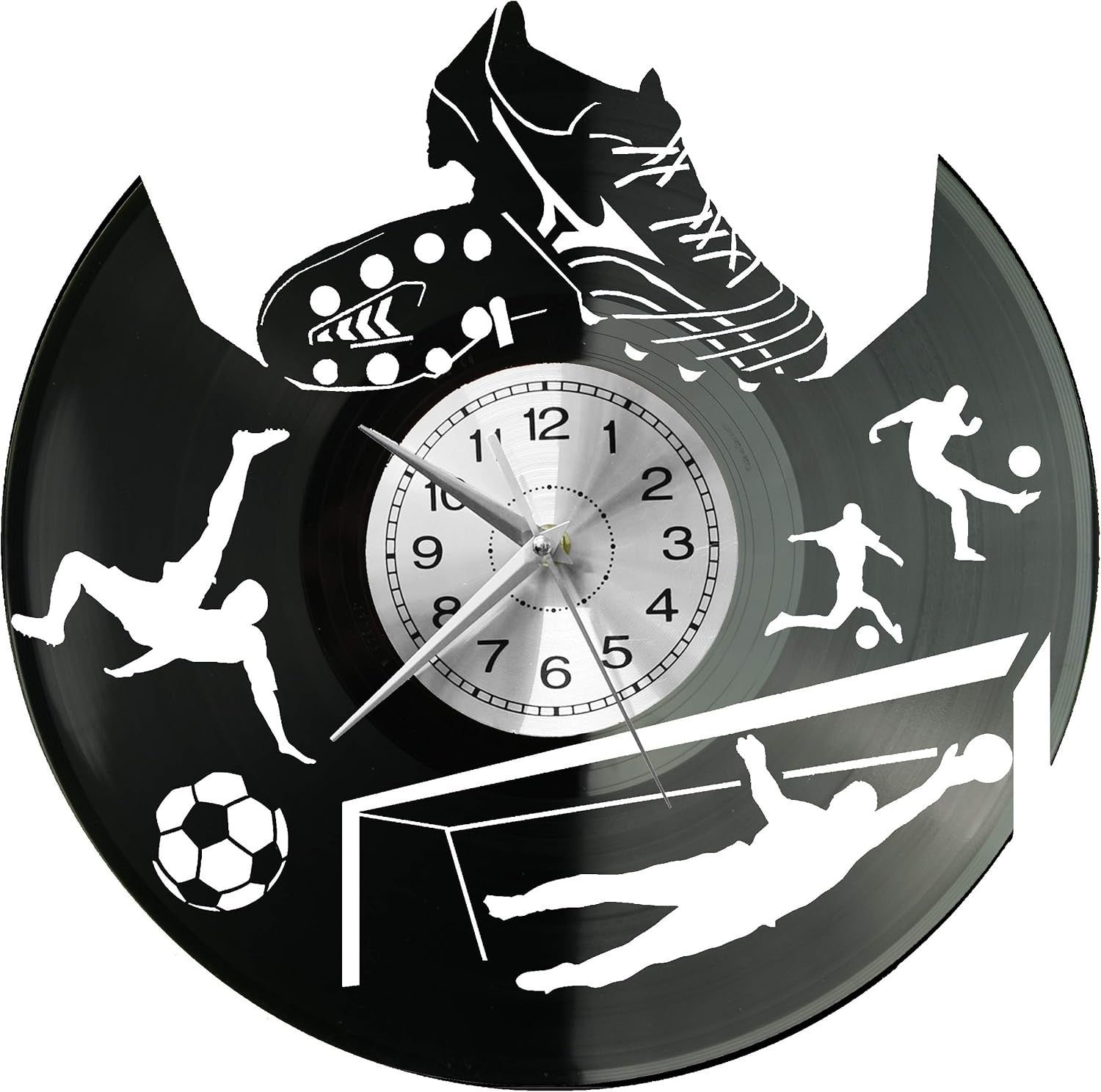 Football Wall Clock – Silent Non-Ticking Vinyl Sports Room Decor Gift for Him