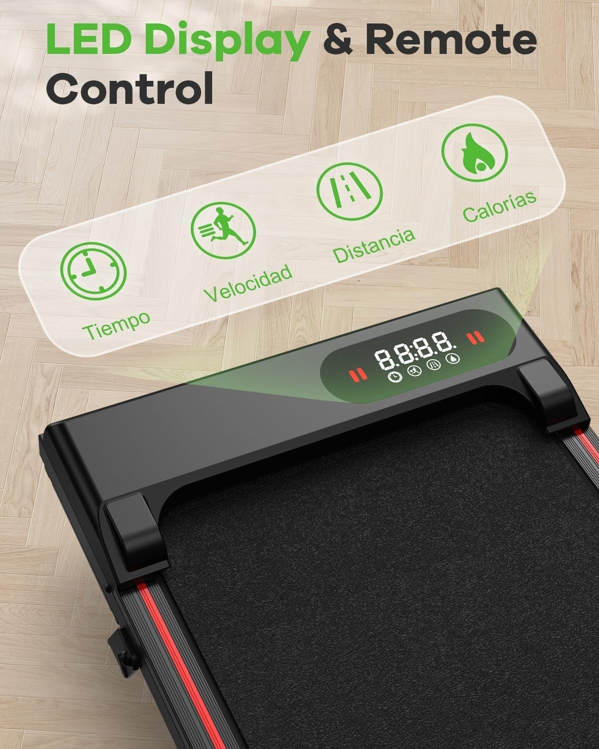 Under Desk Treadmill 1-8km/h with Incline | Quiet Home Walking Pad, LED Display
