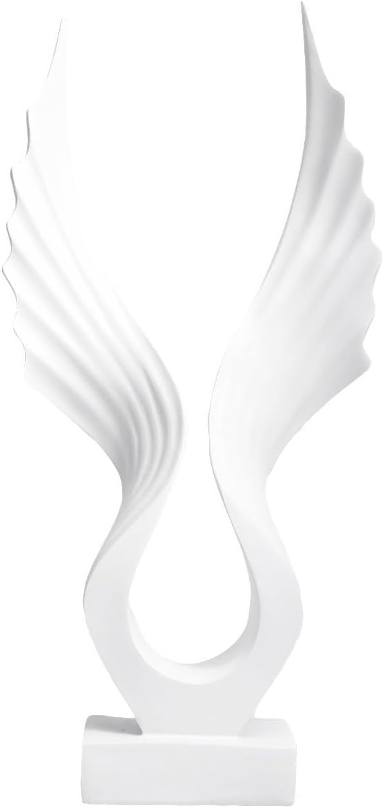 Angel Wing Resin Sculpture Modern White Ornament for Living Room Bedroom Decor