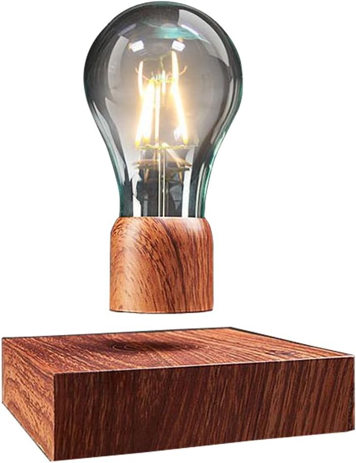 Polished Wooden Magnetic Levitating LED Bulb Desk Lamp Floating Light
