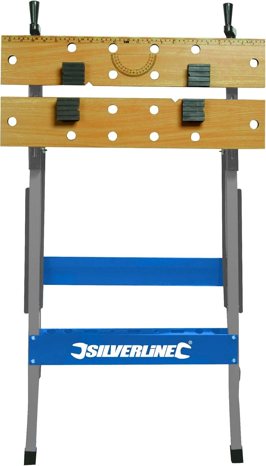 Portable Folding Workbench Steel 100kg Clamp Table Lightweight Compact DIY
