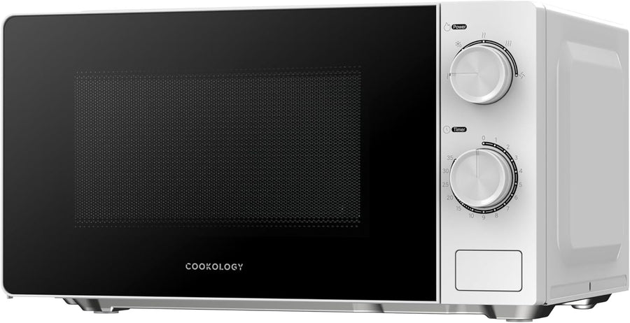 20L Freestanding Microwave 700W 5 Power Modes Quick Defrost White