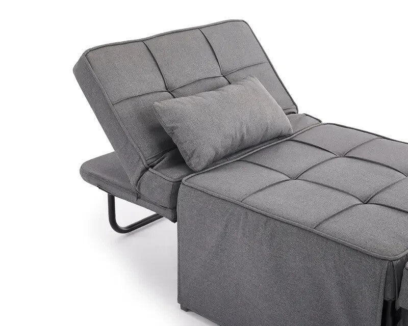 Dark Grey 1 Seater Ottoman Sofa Bed Chair Guest Sleeper Recliner