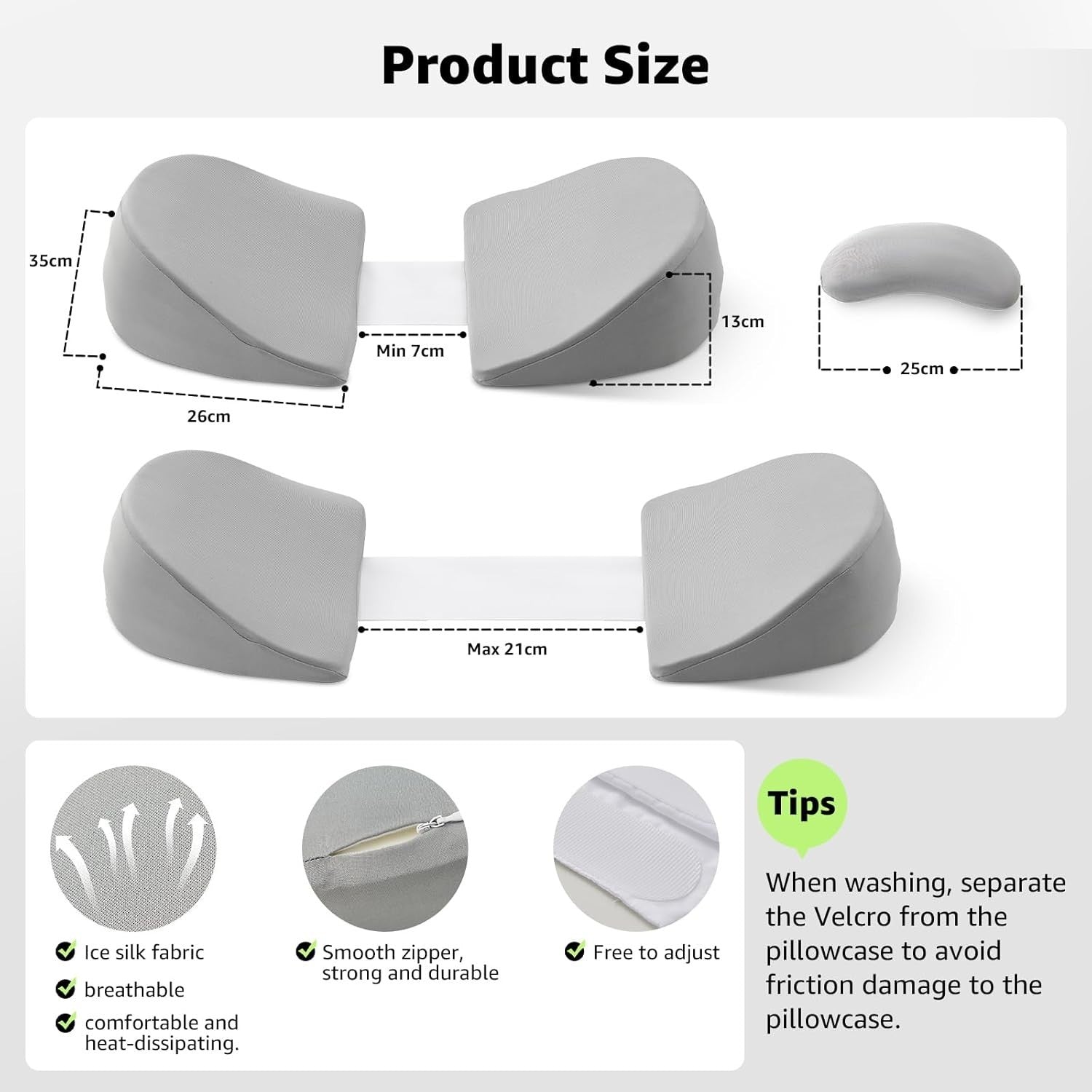 Pregnancy Pillow Memory Foam Maternity Wedge Belly Back Hip Support