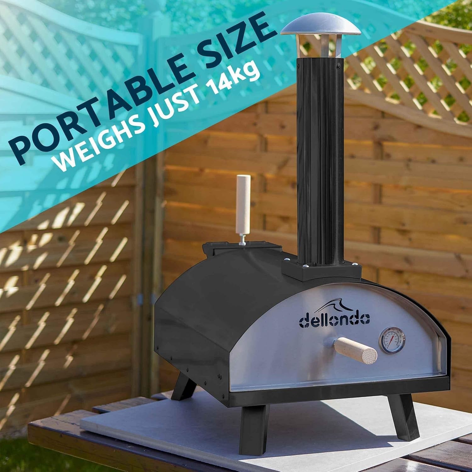 Wood Fired Pizza Oven Outdoor | Portable Stainless Steel BBQ Smoker w/ Cover