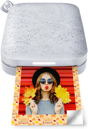 White Portable 2x3 Photo Printer Bluetooth Mobile Instant Sticker Pics