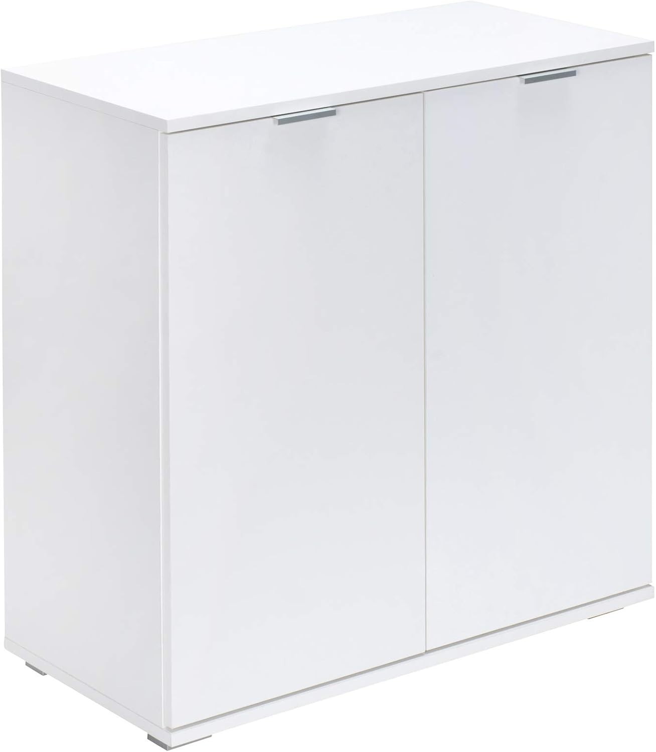 Modern White Sideboard Cabinet 2 Doors Adjustable Shelf Storage Unit Office