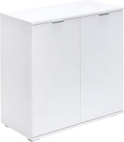 Modern White Sideboard Cabinet 2 Doors Adjustable Shelf Storage Unit Office
