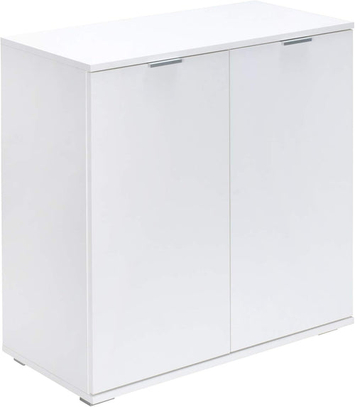Modern White Sideboard Cabinet 2 Doors Adjustable Shelf Storage Unit Office
