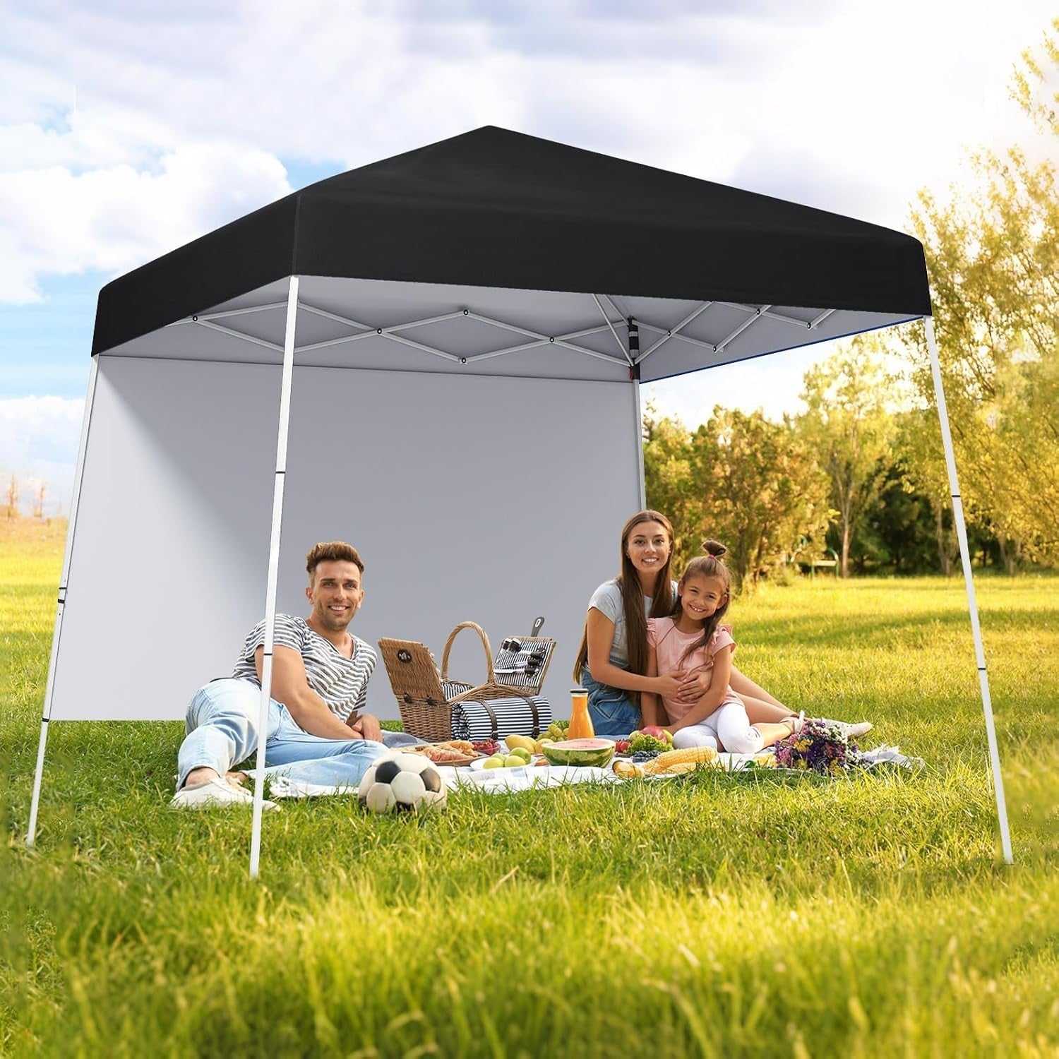 3x3M Black Pop-Up Gazebo Canopy UPF50+ Sunshade Outdoor Party Tent