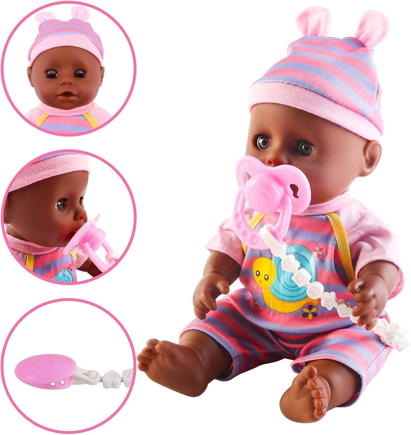 12 Inch Baby Doll Playset 21pcs w Crib High Chair Feeding Toys