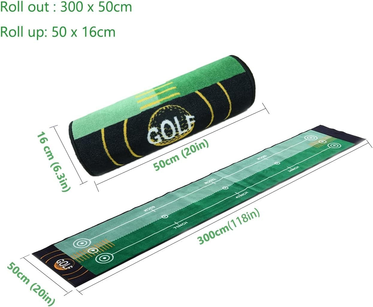 Golf Putting Mat Auto Return Trainer Indoor Outdoor Practice Green