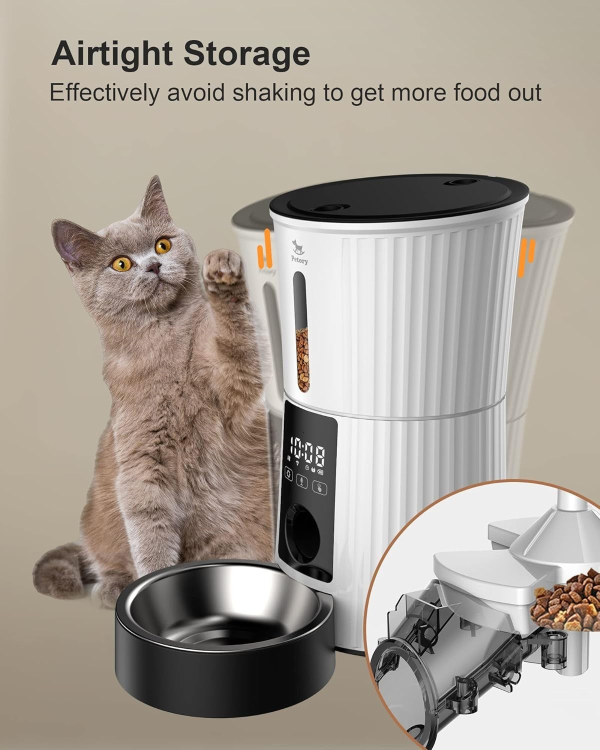 Smart WiFi Automatic Pet Feeder 4L App Control Food Dispenser Timer