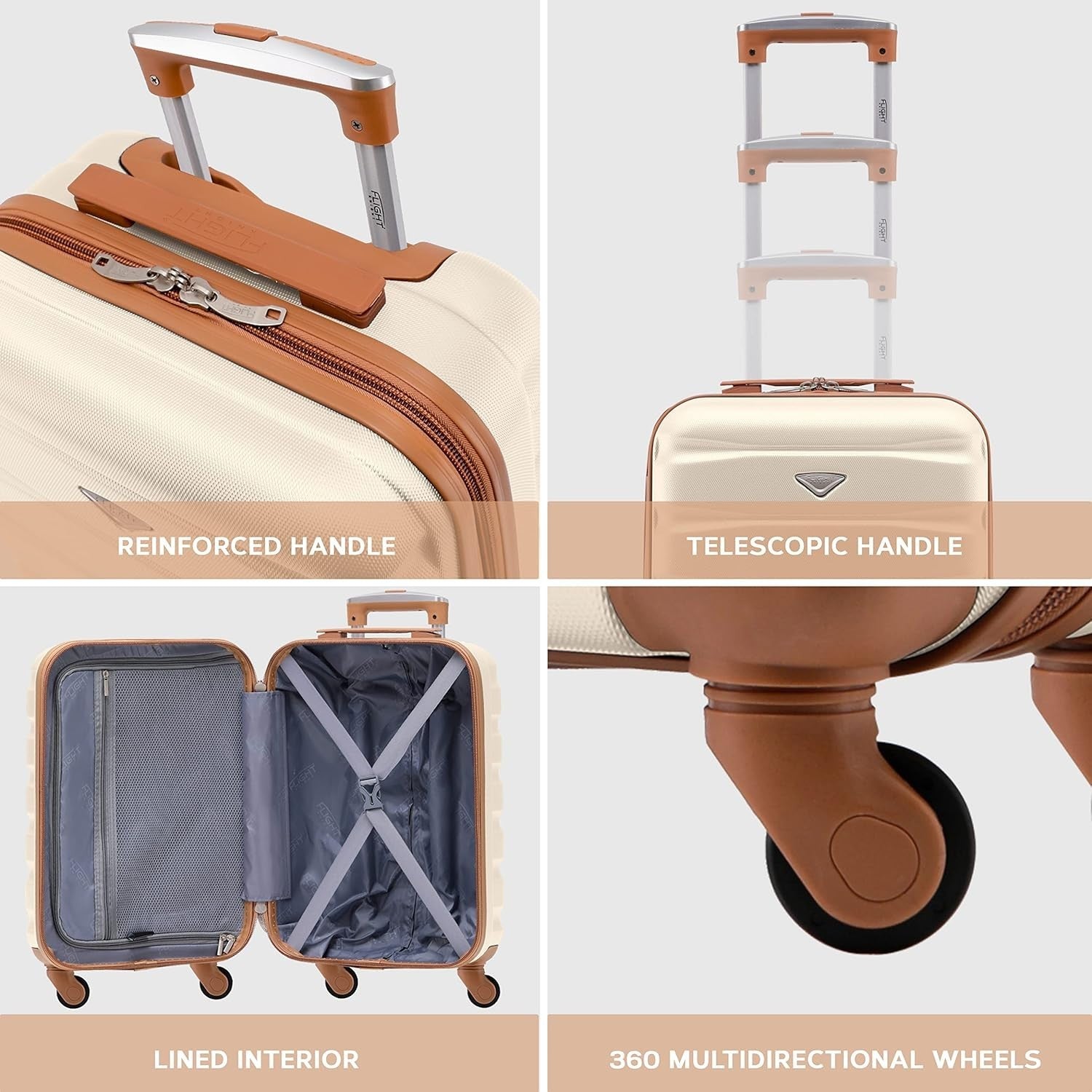 25” Medium Checked Suitcase ABS Hard Shell Spinner Wheels Lock