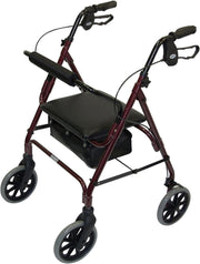 Lightweight Folding Rollator Walker Seat Brakes Adjustable